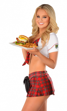 kilt girl with burger
